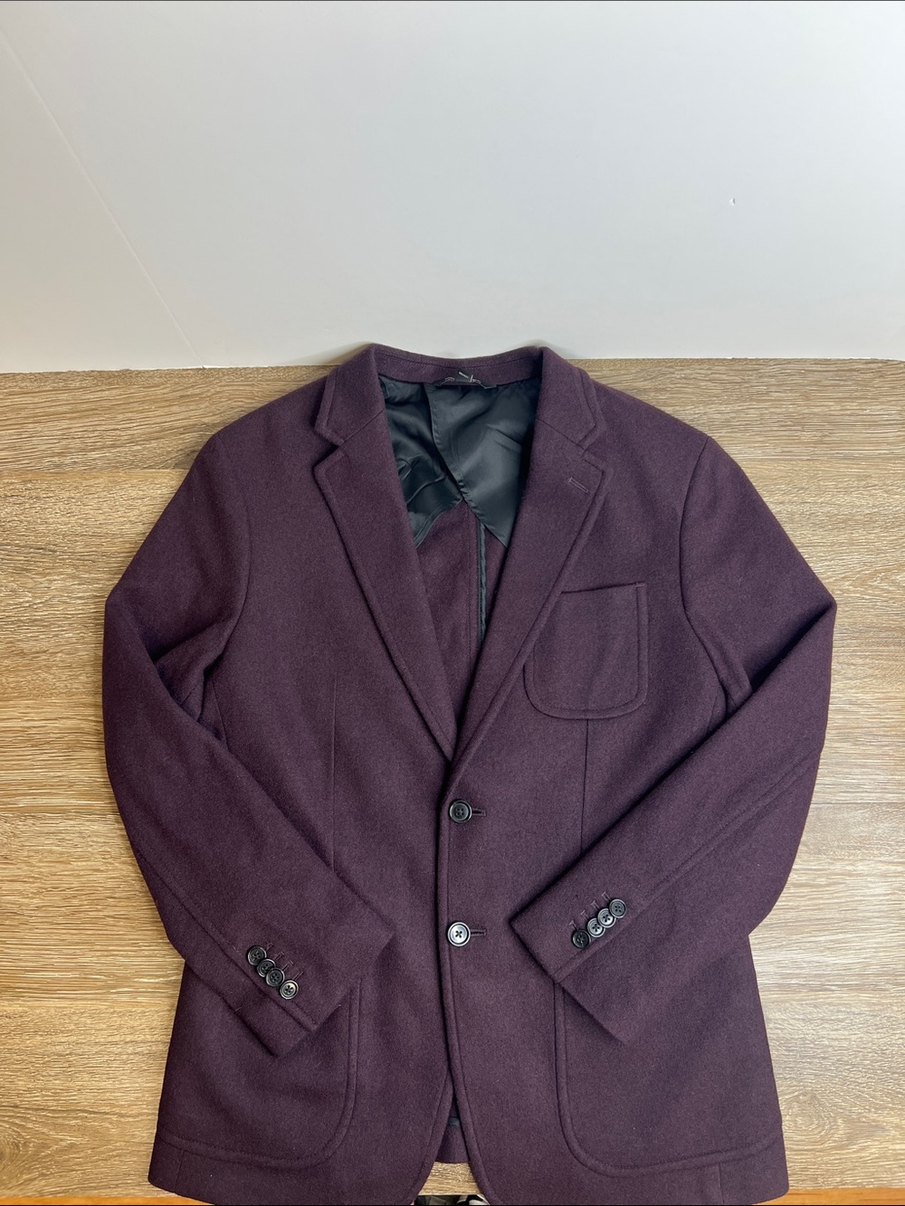 Banana Republic Slim Fit Mario Bellucci Italian Fabric Wool Blend Blazer 38S